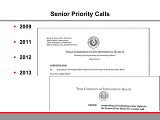 Senior Priority Calls
 2009
 2011
 2012
 2013
 