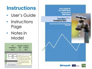 Instructions
• User’s Guide
• Instructions
Page
• Notes in
Model
 