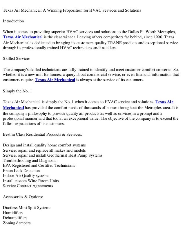 Texas Air Mechanical A Winning Proposition for HVAC Services and Solutions