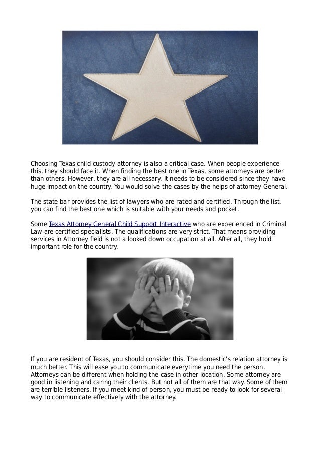 Texas Attorney General Child Support