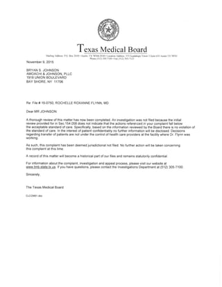Texas Medical Complaint. 
