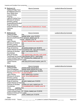 Texas realtor association inventory and move in condition form ...