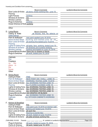 Texas realtor association inventory and move in condition form ...