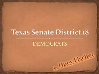 DEMOCRATS Texas Senate District 18 By Huey Fischer 