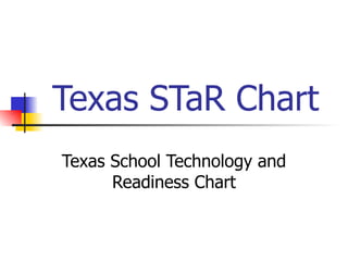 Texas STaR Chart Texas School Technology and Readiness Chart 