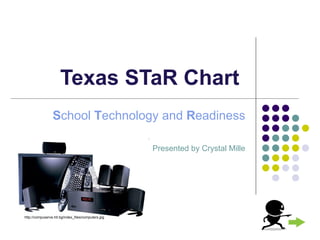 Texas STaR Chart  S chool  T echnology and  R eadiness Presented by Crystal Mille http://compuserve.hit.bg/index_files/computers.jpg 