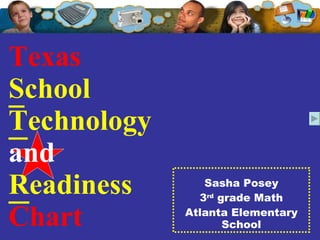 Texas   S chool T echnology and R eadiness   Chart Sasha Posey 3 rd  grade Math Atlanta Elementary School 