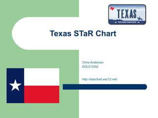 Texas STaR Chart Chris Anderson EDLD 5352 http://starchart.esc12.net/ 