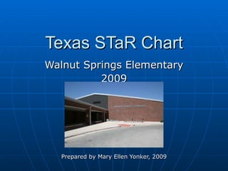 Texas STaR Chart Walnut Springs Elementary 2009 Prepared by Mary Ellen Yonker, 2009 