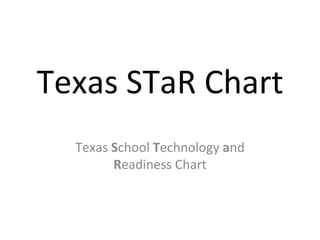 Texas STaR Chart Texas  S chool  T echnology  a nd  R eadiness Chart 