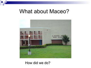 What about Maceo? How did we do? 