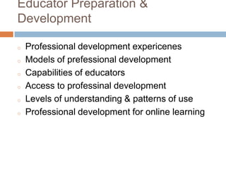 Frequency/design of instructional setting