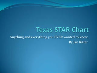Texas STAR Chart Anything and everything you EVER wanted to know. By Jan Ritter	 
