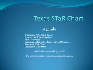 Texas STaR Chart Agenda ,[object Object]