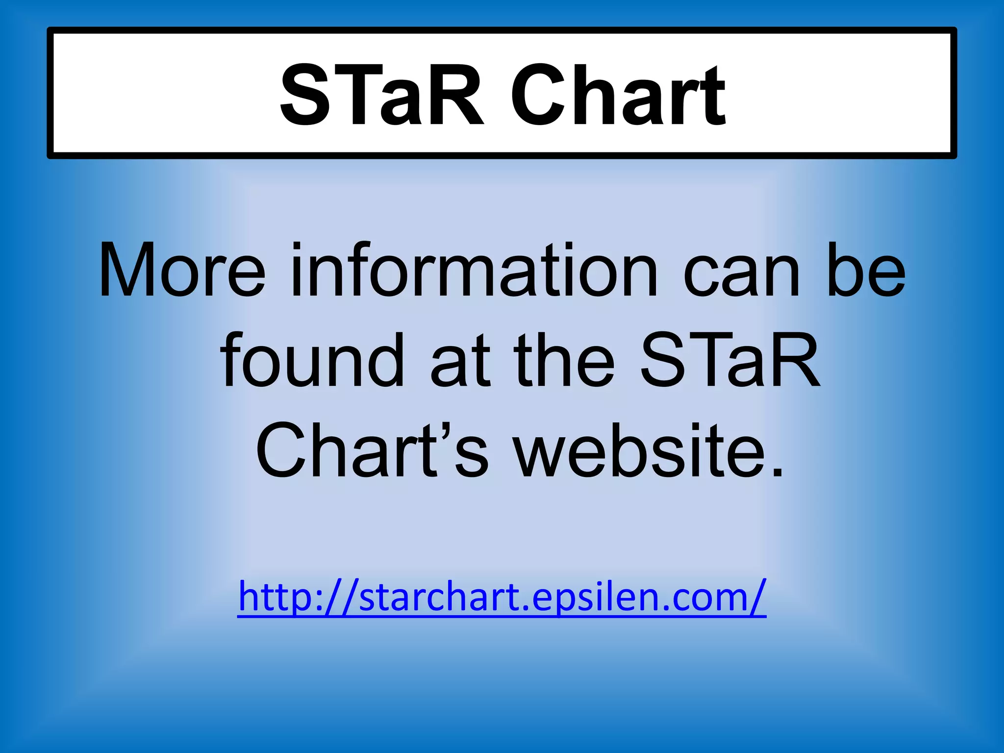 STaR Chart

More information can be
   found at the STaR
    Chart’s website.
   http://starchart.epsilen.com/
 