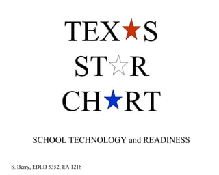 TEX  S ST  R CH  RT SCHOOL TECHNOLOGY and READINESS S. Berry, EDLD 5352, EA 1218 