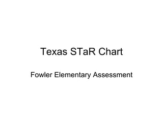Texas STaR Chart Fowler Elementary Assessment 