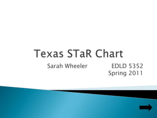 Texas STaR Chart Sarah Wheeler             EDLD 5352                  Spring 2011 