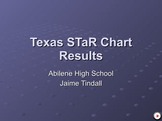 Texas STaR Chart Results Abilene High School Jaime Tindall 