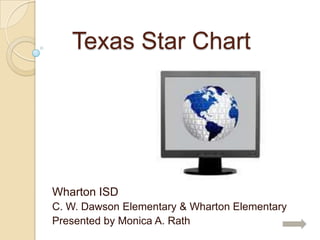 Texas Star Chart Wharton ISD C. W. Dawson Elementary & Wharton Elementary Presented by Monica A. Rath 