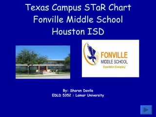 Texas Campus STaR Chart Fonville Middle School Houston ISD By: Sharon Davila EDLD 5352 : Lamar University 