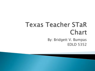Texas Teacher STaRChart By: Bridgett V. Bumpas EDLD 5352 