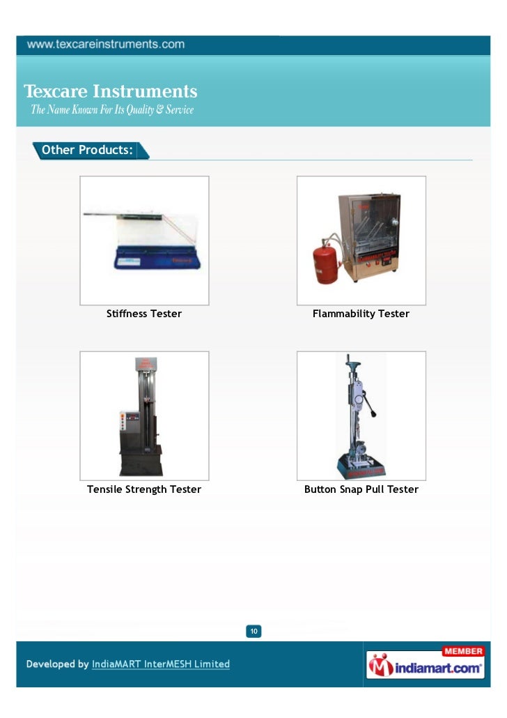 Texcare Instruments, Delhi, Textile Testing Equipments