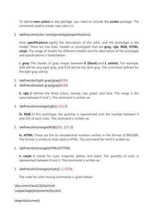Xcolor Examples TEXMAKER Overview research plagrism check | DOCX