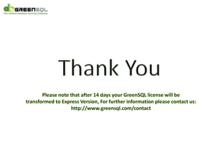 GreenSQL Activation Tutorial | PPT