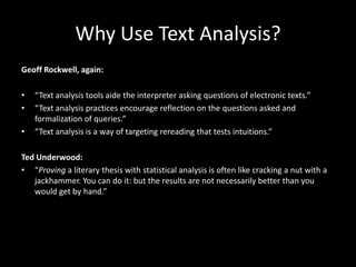 Text Topic Analysis Introduction to Text Analysis | PPTX