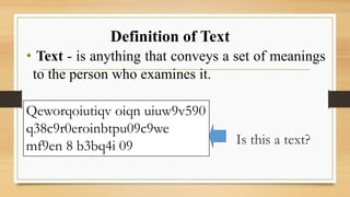Text as Connected Discourse (HUMSS-11 SENIOR HIGH) | PPTX