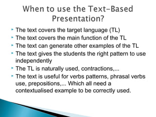 Text based Presentation Technique for ESL teachers | PPT | Educational ...