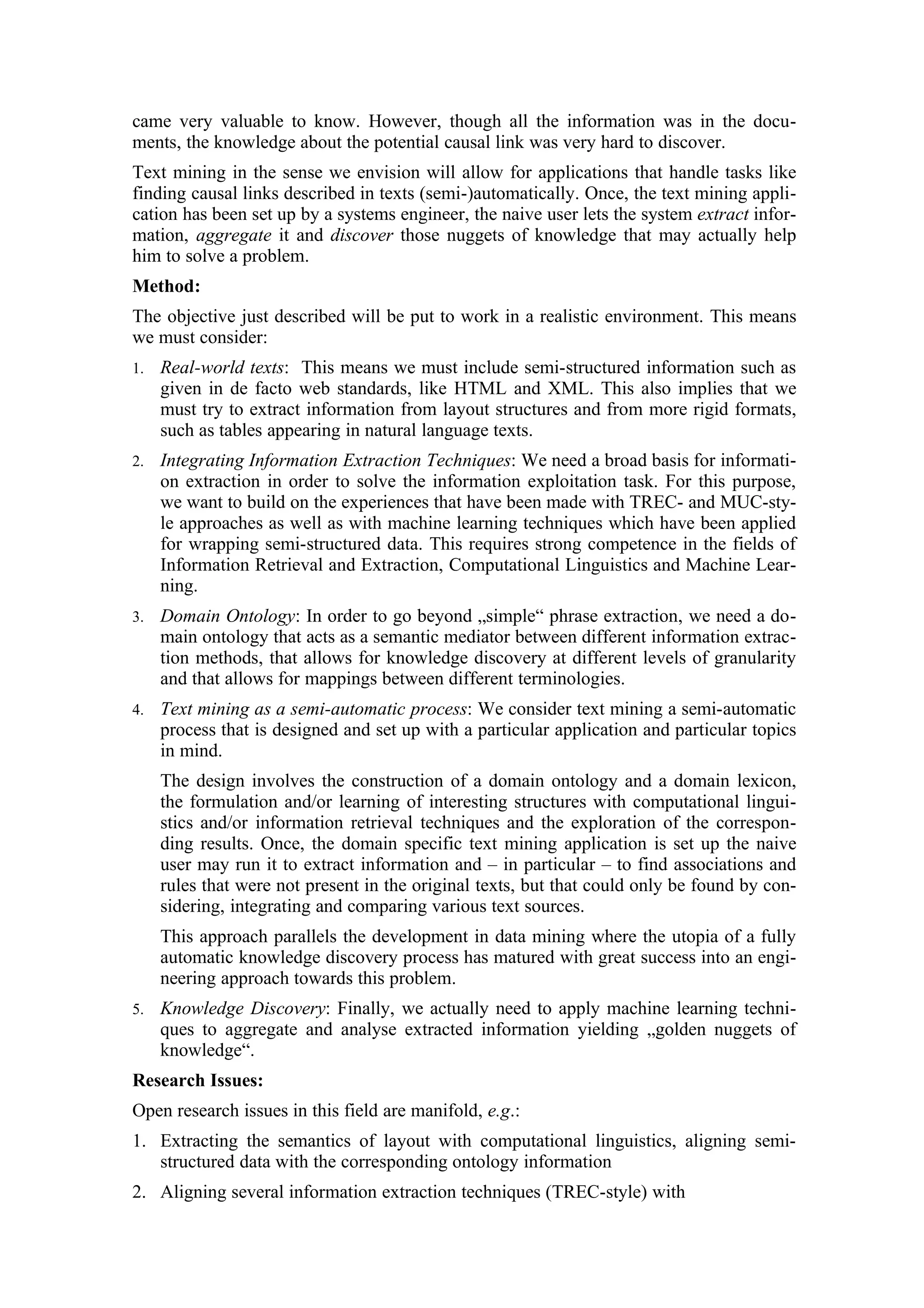 Text Mining: Beyond Extraction Towards Exploitation | DOC