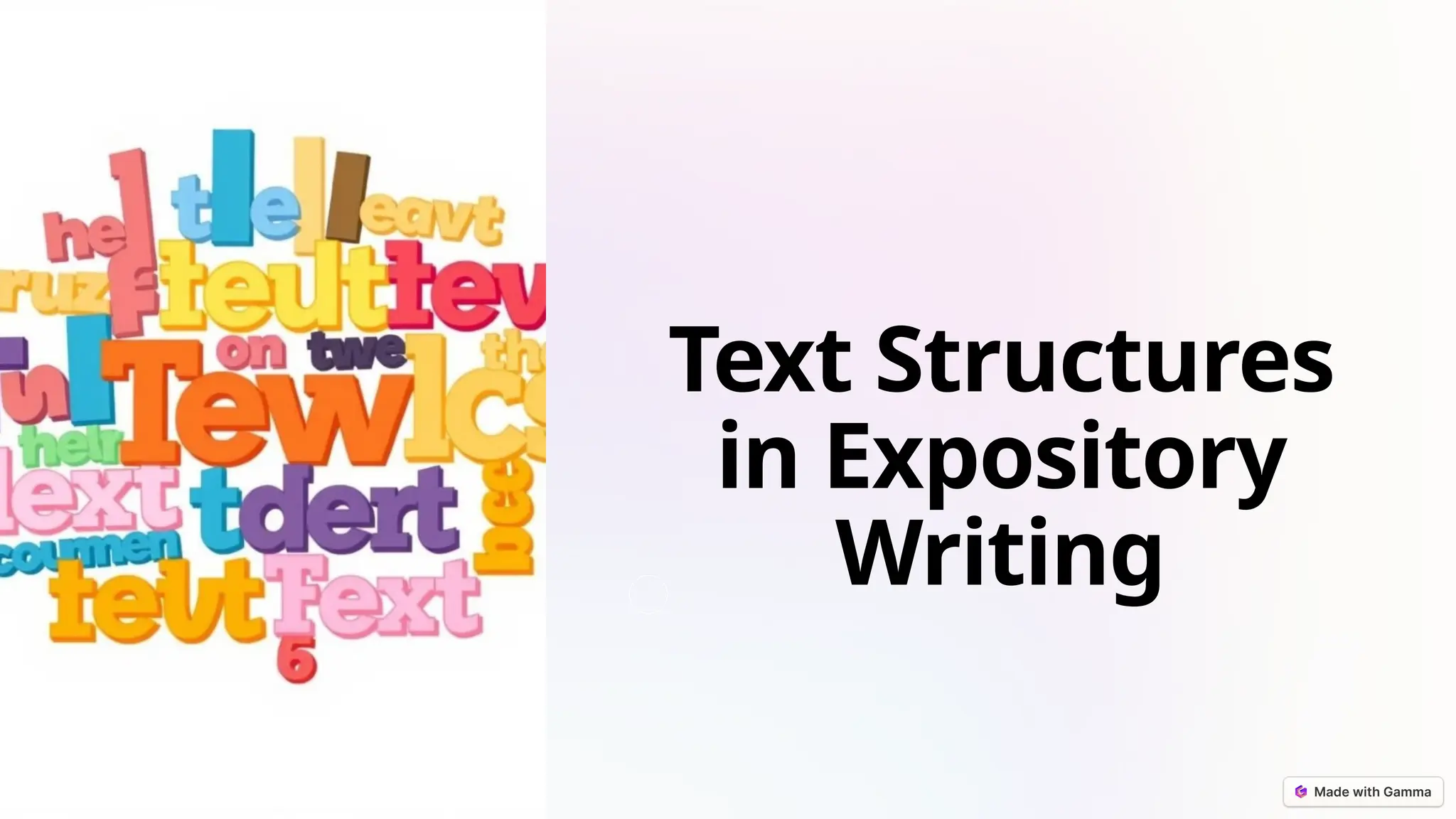 Text Structures
in Expository
Writing
 