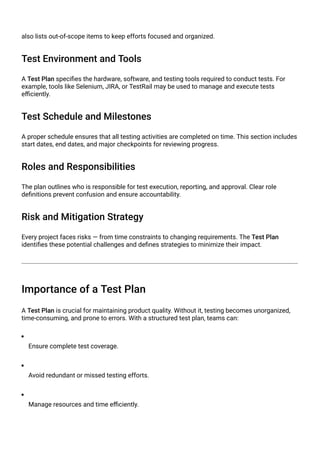 What is Test Plan? Understanding the Test Plan | PDF