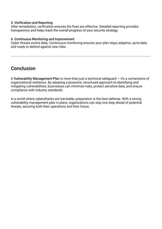 Understanding the Imporatnce of Vulnerability Management Plan | PDF