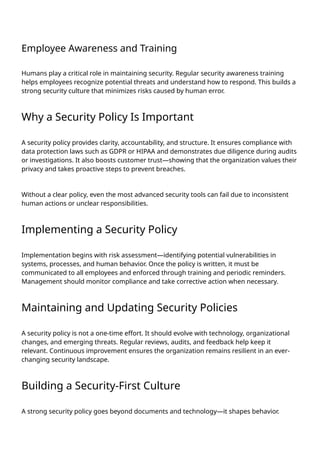 Security Policy: Foundation of Organizational Protection | PDF