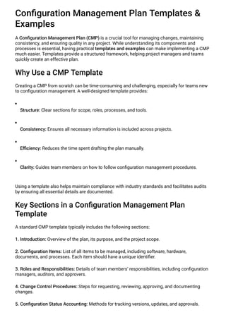 Configuration Management Plan Templates & Examples | PDF