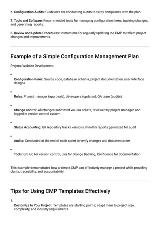 Configuration Management Plan Templates & Examples | PDF
