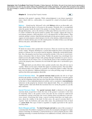 Username: Gale PooleyBook: Real Estate Principles: A Value Approach, 4th Edition. No part of any book may be reproduced or 
transmitted in any form by any means without the publisher's prior written permission. Use (other than pursuant to the qualified 
fair use privilege) in violation of the law or these Terms of Service is prohibited. Violators will be prosecuted to the full extent of 
the law. 
 