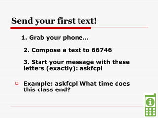 Send Your First Text Message | PPT