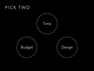 P I C K T W O
Time
Budget Design
 