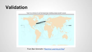 Validation
From Ben Schmidt’s “Machine Learning at Sea”
 