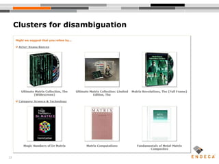 22
Clusters for disambiguation
 