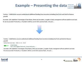 Example – Presenting the data




              15
 