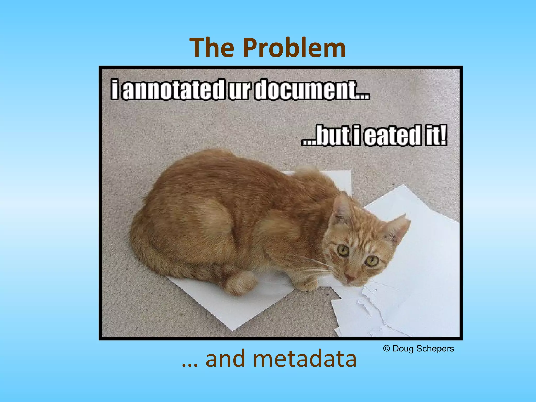 …  and metadata © Doug Schepers The Problem 
