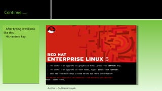 After typing it will look like this. Hit <enter> key Author :- Subhasis Nayak. 