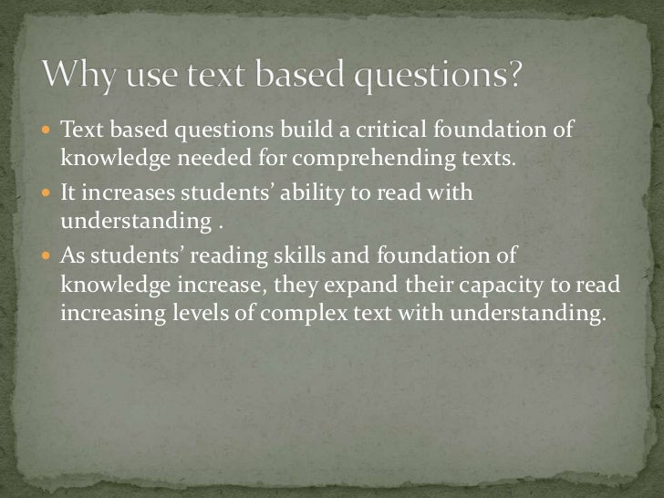 Text Based Questions And Academic Vocabulary Text Based Questions And Academic Vocabulary
