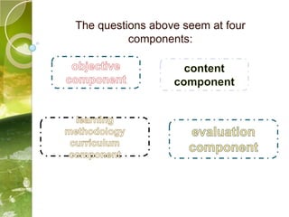 The questions above seem at four
          components:
 