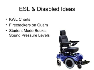 ESL & Disabled Ideas KWL Charts Firecrackers on Guam  Student Made Books: Sound Pressure Levels 